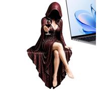 Statuetta Halloween Lettrice Incappucciata Statuetta Fantasy Dama Con Veste