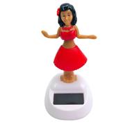 Statuetta hawaiana per auto ornamentale, statuetta solare ornamentale, statuette a pompon solari, giocattolo ad energia solare per ragazza ondeggiante, per bordo auto, ufficio