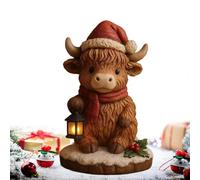Statuetta Highland Cow,Scultura Decorativa Illuminata Per Natale - Luce Notturna Da Scrivania - Per Camera Bambini Comodino Libreria Dormitorio Studenti Scrittori Lettori Ufficio Asilo Studio