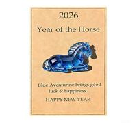 Statuetta in acrilico a forma di cavallo per l'anno 2026, che rappresenta la forza, la grazia e i nuovi inizi, per mensola da scrivania o decorazione per altare (stile carta blu)