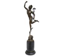 Statuetta in bronzo hermes mercurio dopo Giambologna stile antico replica