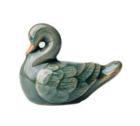 Statuetta in ceramica a forma di anatroccolo, accessorio for il set da tè, for la cerimonia del , for animali domestici, come ornamento regalare(Green,C)
