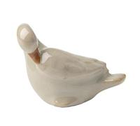 Statuetta in ceramica a forma di anatroccolo, accessorio for il set da tè, for la cerimonia del , for animali domestici, come ornamento regalare(White,A)