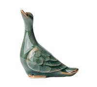 Statuetta in ceramica a forma di anatroccolo, accessorio for il set da tè, for la cerimonia del , for animali domestici, come ornamento regalare(Green,B)