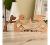 Statuetta In Legno Personalizzata Per Cani, Statua Commemorativa Per Animali Domestici Intagliata Su Misura, Scultura In Legno Fatta A Mano Per Gli Amanti, Statue Da Tavolo Per La Decorazione Della