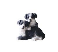 Statuetta in resina a forma di cucciolo di Border Collie da 5,8 cm, regalo commemorativo per cani, decorazione per auto, statuetta da collezione, statuetta da collezione, statuetta da regalo (nero