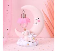 Statuetta in resina con luce notturna a forma di luna di unicorno per