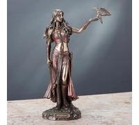 Statuetta in resina Morrigan, statua celtica della dea della battaglia con corvo, dea in bronzo vintage, decorazione per casa e ufficio, simboleggia la pace e la fortuna