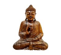 Statuetta legno suar Buddha meditazione