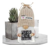 Statuetta Nana - Rudolph Goblin Dal Naso In Legno 11x11x25 Cm | Statua Di Divertente Con Cappello Lavorato A Maglia Per L'arredamento Umoristico Del Bagno | Ornamento Nano - Decorazione Per Mens