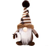 Statuetta natalizia in poliestere a forma di gnomo da caffè, ornamento per elfo a tema per la decorazione della casa e l'esposizione stagionale (ragazzo)