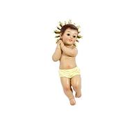 Statuetta Nino Jesus con Corona in metallo, 18 cm