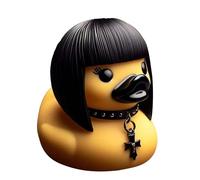 Statuetta Papero Gotico Duckieville 9cm - Figura Singola in Resina Satan Punk | Collezione Premium Dark Rock | Decorazione per Scrivania, Scaffale, Bagno | Regalo Originale destinato a Collezionisti
