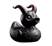 Statuetta Papero Gotico Duckieville 9cm - Figura Singola in Resina Satan Punk | Collezione Premium Dark Rock | Decorazione per Scrivania, Scaffale, Bagno | Regalo Originale destinato a Collezionisti