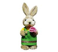 Statuetta pasquale in piedi ornamento felice Pasqua paglia decorazione artigianale fatto a mano per casa decorazione esterna 25,4 cm decorazioni per albero decorazioni esterne bandiere I segni di casa