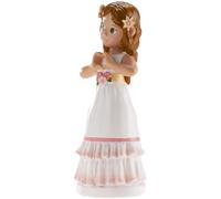 Statuetta per torta di comunione - Bambina con un cuore