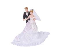 Statuetta per torta nuziale, set di statuette per torta nuziale, in rete di resina, statuetta di coppia di persone, 6 x 4,4 x 13 cm, B