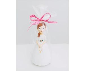 Statuetta per torta o torta bambina prima comunione bambina con rosario