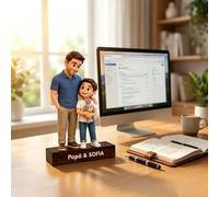 Statuetta Personalizzata 3D Foto, Statuine Personalizzate e Sagoma in Acrilico, Action Figure Personalizzata su Misura, Foto Personalizzata Idea Regalo Anniversario, Festa del Papà e della (Style-1)