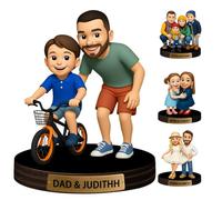 Statuetta personalizzata con foto di famiglia dei cartoni animati, idea regalo per madre e figlia, padre e figlio, ritratto di coppia con caricatura, ritratto da scrivania, scultura di famiglia