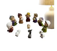 Statuetta Piccola Della Sacra Famiglia - Figurina Della Nascita Di Gesù Natalizia,Scultura Della Nascita Di Gesù | Per Libreria Comodino Scrivania Gruppi Chiesa Collezionisti Soggiorno Vetrina