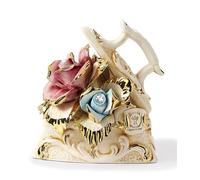 Statuetta Porcellana Capodimonte Fiori Statuina Ferro da stiro Antico con Rose