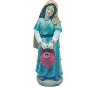Statuetta Presepe Pastorella con Secchio 11 cm Personaggio in Resina Gesso