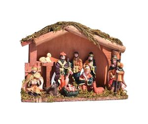 Statuetta presepe - Scena di Natale splendidamente decorata | Squisita figura del presepe componente ornamento per interni, casa, cucina, , ufficio, chiesa cattolica