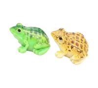 Statuetta Rana Giallo e Verde Ornamento Rana Piccola Occhi Rialzati per