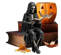 Statuetta Robed di Libreria Spooky Statuetta in resina Fantasy Halloween | Decorazione per stanza a tema per mensole, tavolo, scrivania, libreria, angolo, libreria, camera da letto, giardino