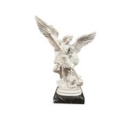 Statuetta San Michele Arcangelo Statuina Base in vero Marmo Decorativa Statuette