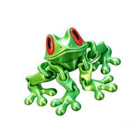 Statuetta snodata a forma di rana 3D progettata per pose dinamiche, adatta per ambienti di apprendimento, spazi di lavoro e collezioni personali (C)