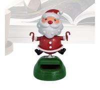 Statuetta solare Babbo Natale che scuote la testa per decorazioni | Ballerina sospesa per auto per davanzale, scaffale, ufficio, ingresso, armadio, casa