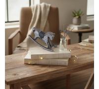 Statuetta vintage in legno a forma di cavallo a dondolo per la casa, elegante elemento decorativo nordico, adatta per scaffali, tavolini da caffè, spazi bar (giallo pallido)