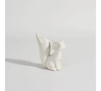 Statuetta volpe in gres bianca alt.16 cm