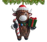 Statuette a forma di delle Highland, decorazione natalizia per la casa, rustica, graziosa decorazione per dormitorio, casale, bagno, aula, cucina, cameretta dei bambini, camera da letto