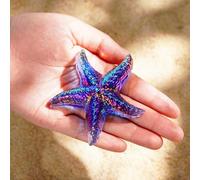 Statuette a forma di stella marina in vetro soffiato a mano, ornamento per la decorazione della casa, piccoli animali marini da collezione in vetro come regalo stagionale