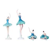 Statuette artistiche per la Famiglia - Statua di Ballerina Blu da Tavolo, Piccola Scultura di Una Donna, Ornamenti Moderni e semplici per Figure di Danza Classica, Decorazione Morbida per la casa ESP