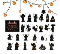 Statuette 'Avvento di Halloween, ornamenti gotici in acrilico 2D per feste, 24 giorni, per casa, feste, soggiorno, ingresso, scuola, dormitorio degli studenti, casa di fattoria, casa infestata