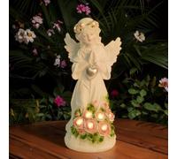 Statuette da Giardino con Angeli per Uso Esterno con luci solari a LED, Statuette da Giardino con Angeli solari, Regali per Esterni, Decorazioni da Giardino, balconi, Decorazioni da Giardino con Ange