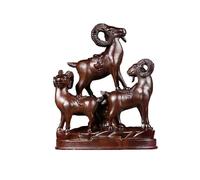 Statuette da Tavolo, Intaglio del Legno, Ornamenti a Forma di Tre Pecore, Ornamenti Cinesi in Legno massello, Decorazioni per la casa, Statuette per la casa