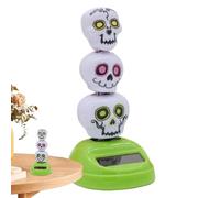 Statuette danzanti a energia solare, 3 teste di teschio, resistenti alle intemperie, per interni, decorazione da tavolo per interni, camera da, soggiorno, davanzale della finestra