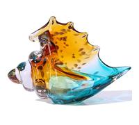 Statuette d'arte in vetro soffiato a mano, scultura a conchiglia verde mare, decorazione creativa per stanza costiera - Knick Knacks Home Decor