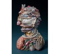 Statuette decorative statuetta testa uomo acqua pesci statuina busto Arcimboldo