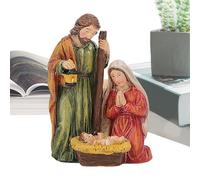 Statuette della Sacra Famiglia per la decorazione domestica, scultura in resina da 25 cm, statua artigianale di Giuseppe Maria e Gesù Bambino, elegante ornamento religioso per decorazione natalizia