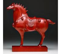 Statuette Dello Zodiaco Cinese A Forma Di Cavallo, Statue Di Cavalli Secondo Il Feng Shui Cinese, Decorazioni Portafortuna for La Casa E L'ufficio(Padauk,28cm/11in)