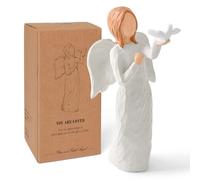 Statuette di angelo da donna, statua con colombe, simpatia lutto, regalo commemorativo scolpito dipinto a mano, angeli cristiani cattolici, religiosi, regali per la pace libertà amore