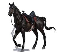 Statuette di cavalli con sella, cavezza e guinzaglio, statua di cavallo snodabile da 8x5 pollici con giunto mobile, giocattolo realistico e fai da te per appassionati, statua di cavallo Black Hor