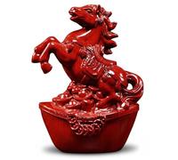Statuette di cavalli Statua di cavallo da 3, 2pollici Scultura di statuetta di cavallo in piedi in legno Feng Shui Statuette da collezione dello zodiaco cinese per ricchezza fortuna successo ufficio