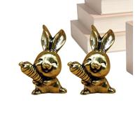 Statuette di coniglio, 2 pezzi, graziose piccole decorazioni per la casa | 2 statuette a forma di animali, decorazione da tavolo per cucina, soggiorno, bagno, camino, mensola da scrivania per feste di